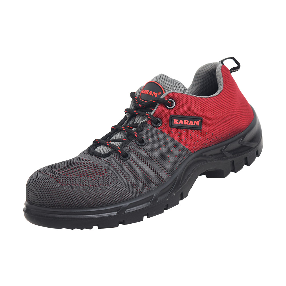 KARAM FS213 Flytex Red & Grey Sporty Safety Shoes