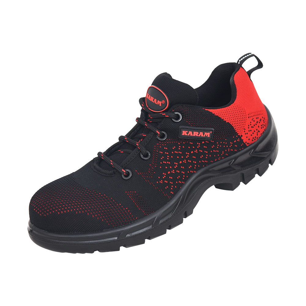 KARAM FS215 Flytex Red & Black Sporty Safety Shoes