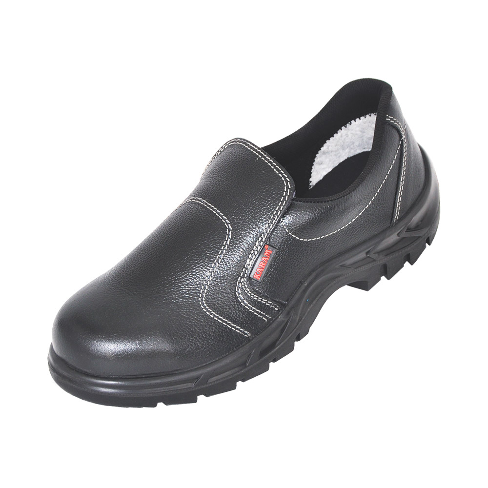KARAM FS04 Executive Black Leather Slip-on Safety Shoes