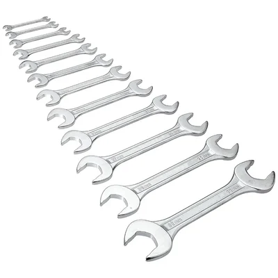 Jhalani 12CS/8 Double Ended Open Jaw Spanner Set – Carbon Steel, 8 Pieces