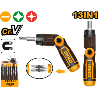 INGCO Ratchet Screwdriver, 13-in-1 – AKISD1208
