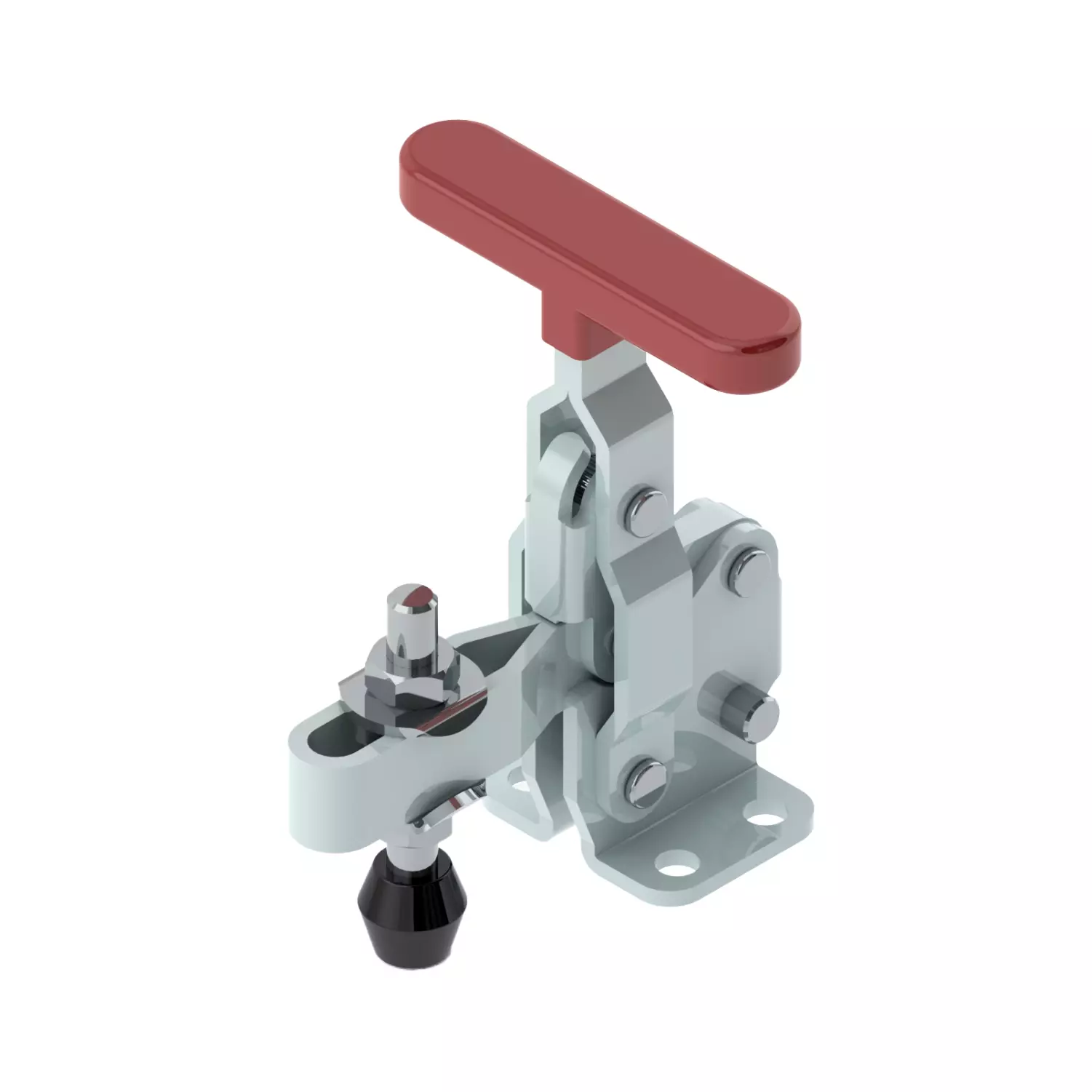 STEEL-SMITH Vertical Hold Down Action T-Handle Clamps Flanged Base 1.7kN, VTC-207-TU