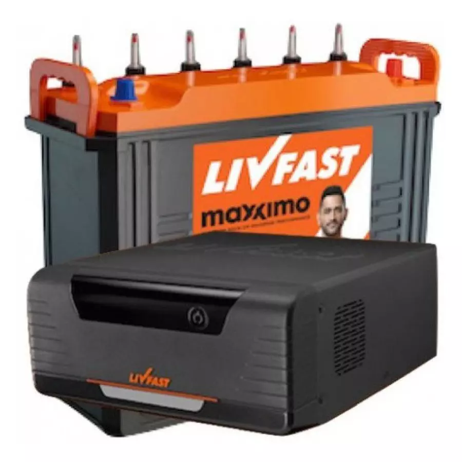 Livfast 150 AH (30+18) Tall Tubular Inverter Battery with FC1125 Inverter