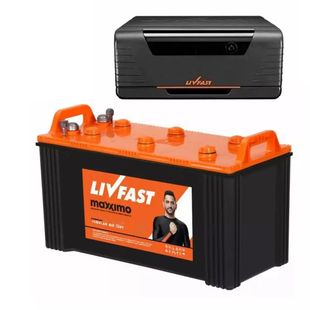 Livfast 140 AH MXST4814000 Tall Tubular Inverter Battery with FC725 Inverter