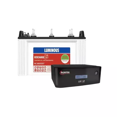 Luminous RC18000ST 150 AH With Microtek Luxe 1000 Inverter Battery