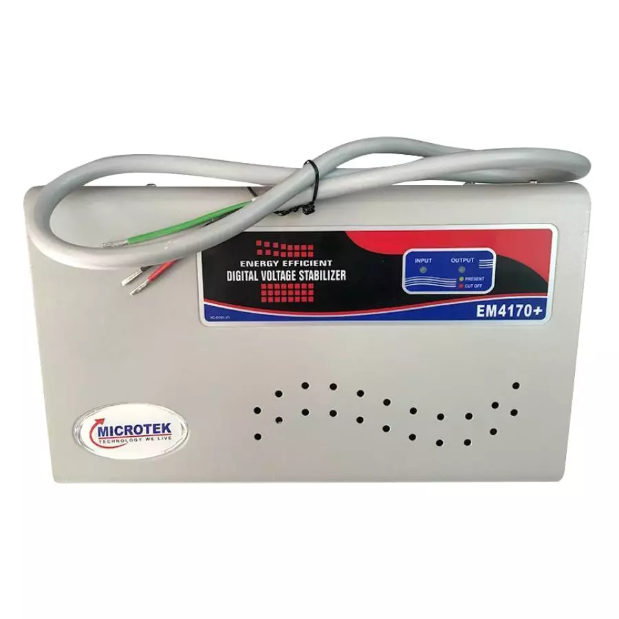 Microtek EM4170+ Automatic Voltage Stabilizer for AC up to 1.5 Ton (170V-270V), Metallic Grey