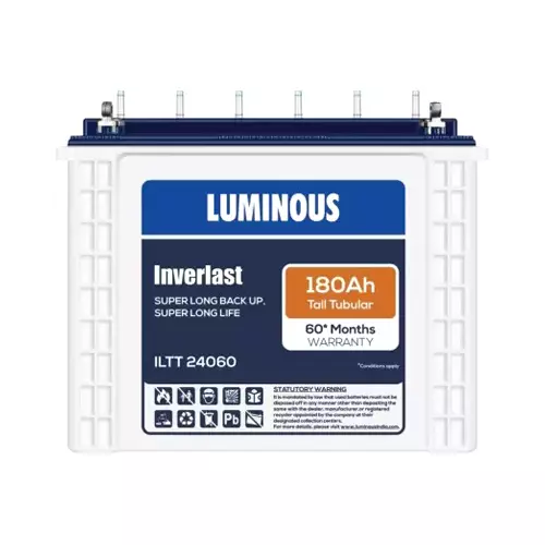 Luminous 12 V 180 Ah Inverlast ILTT24060 Inverter Battery