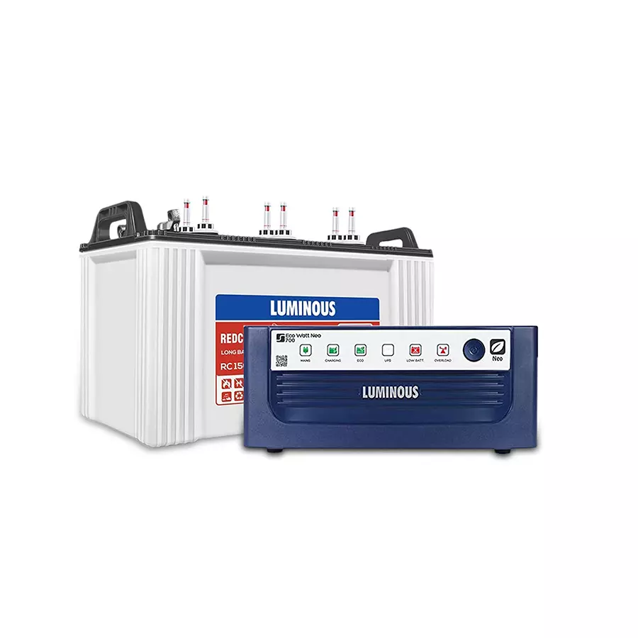 Luminous Eco Watt Neo 700 Inverter + RC15000 120Ah Recyclable Tubular Battery