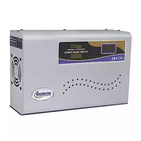 Microtek EM 4130+ 130-300V Digital Voltage Stabilizer for Upto 1.5 Ton AC with 3 Years Warranty