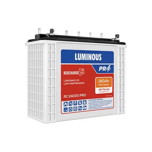 Luminous Red Charge 12 V 180 AH RC 24000 Pro Tubular Inverter Battery