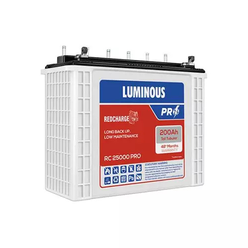 Luminous Red Charge 12 V 200 AH RC 25000 Pro Tubular Inverter Battery
