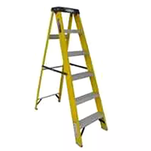 Ladderman LMT-2105 5 Steps FRP Fiber Glass Yellow Platform Safety Ladder