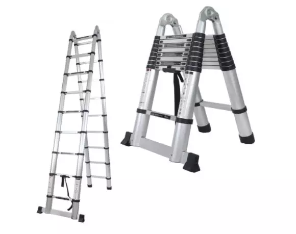 Corvids 19 Ft Portable and Compact A Type Aluminium Telescopic Ladder with 18-Steps, CALT-D56