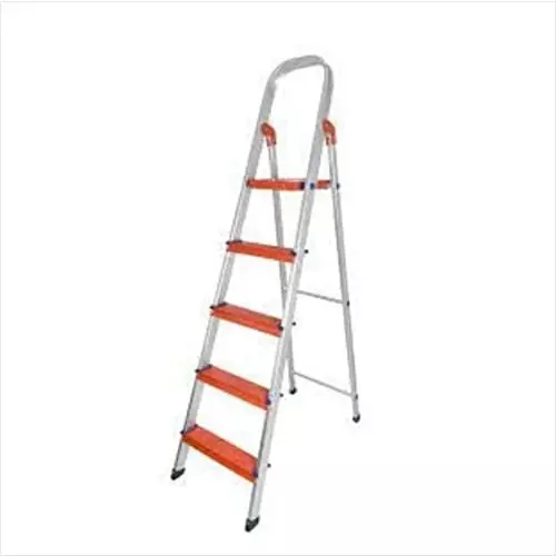 B K JAGAN & CO 5 Step Foldable Aluminium Ladder for Home