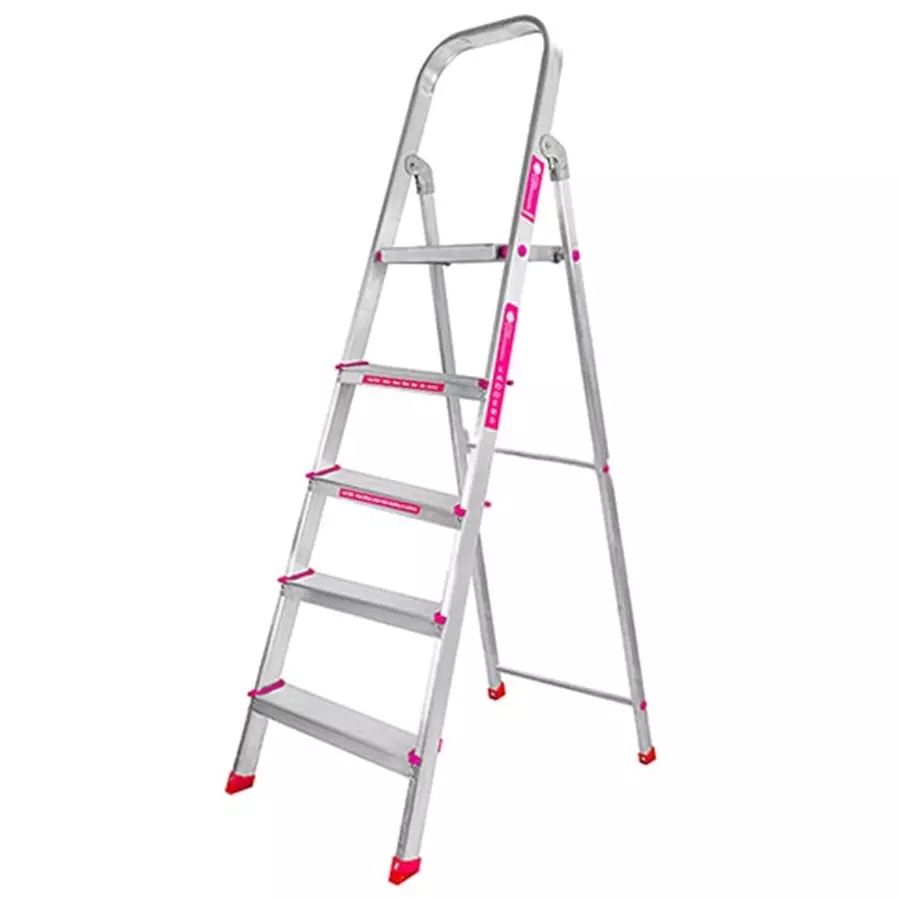 Excmach 120 Kg Load Capacity 1.52 m (5 Feet) Aluminum Folding Platform Ladder, EMAL- 0206