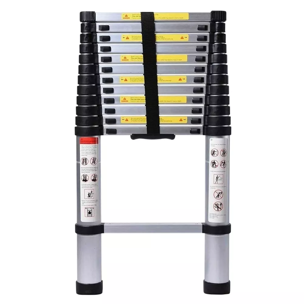 Gobbler Portable & Compact Telescopic Ladder Aluminium 15 Steps 150 Kg Load Capacity 6.2 m (20.5 ft) Max. Extended Height, GB-TL 6.2m