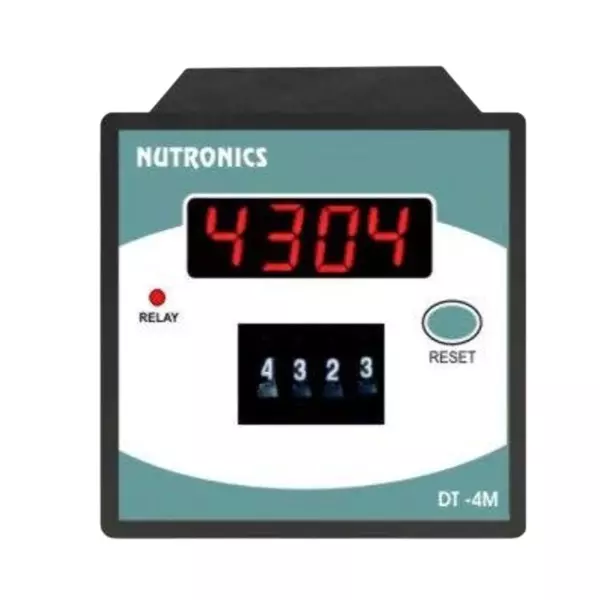 Nutronics 4 Digit Digital Timer 0.1s-9999 min Run up Time Range 230V AC, DT-4M