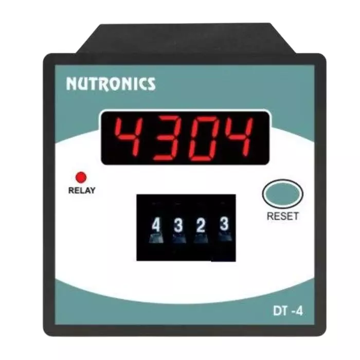 Nutronics 4 Digit Digital Timer LED Display 0.1s-9999 min Run up Time Range 230V AC, DT-4
