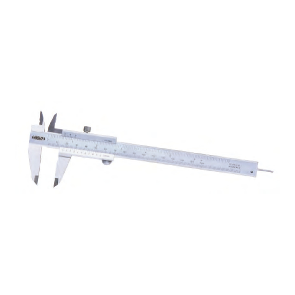 INSIZE Vernier Caliper With Round Depth Bar, 0-150mm/0-6", 1202-150