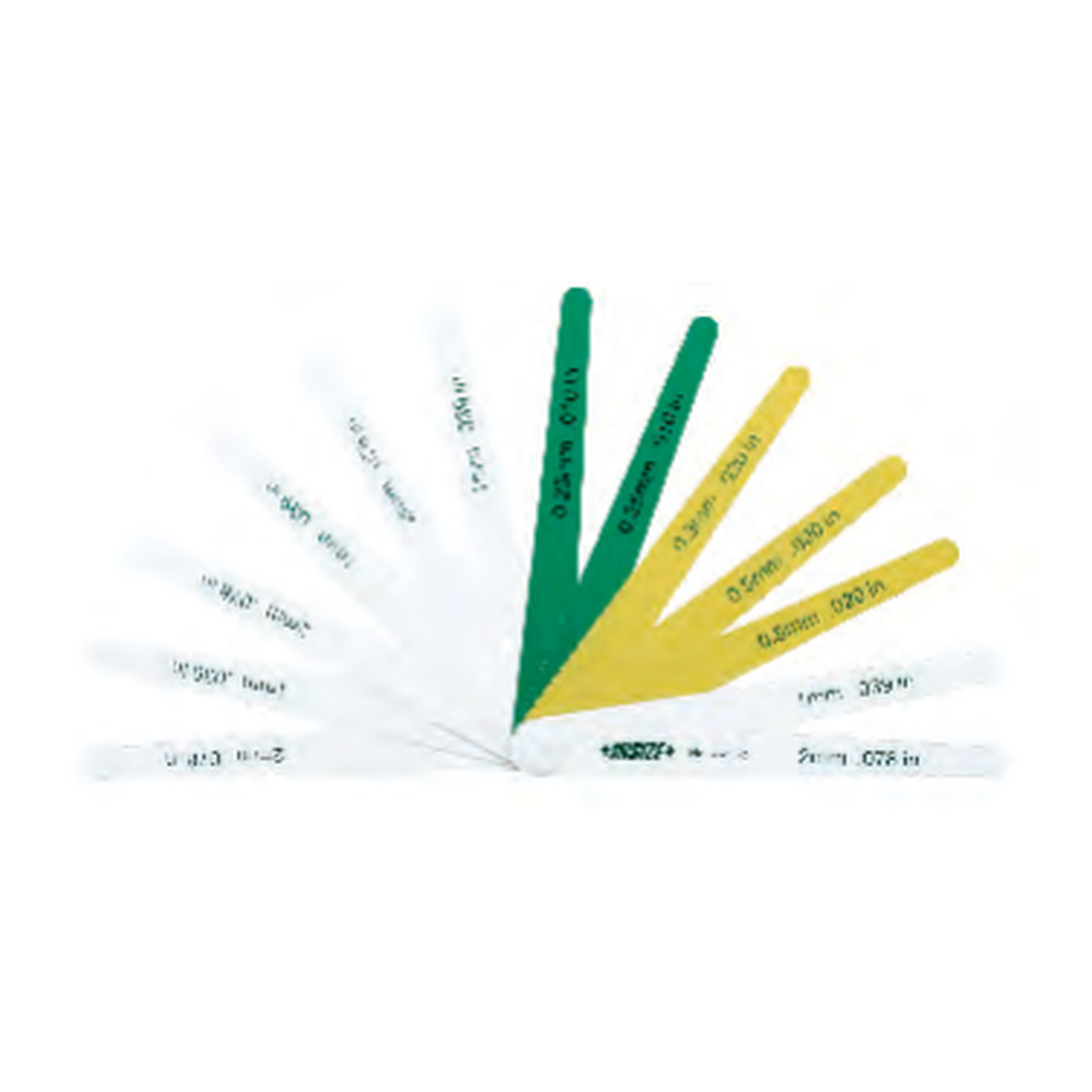 INSIZE Plastic Feeler Gauges, 0.25-5.00mm, 4623-5