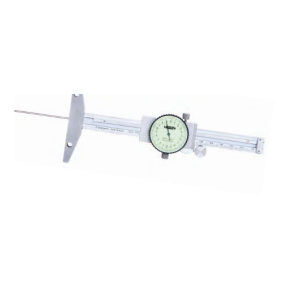 INSIZE Dial Depth Gauges With Round Bar, 0-200mm, 1341-200
