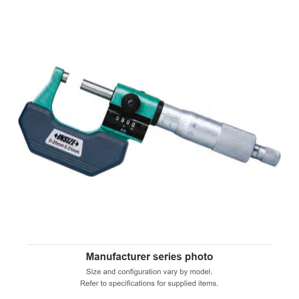 INSIZE Outside Micrometers With Counter, 0-25mm 5,, 3400-25
