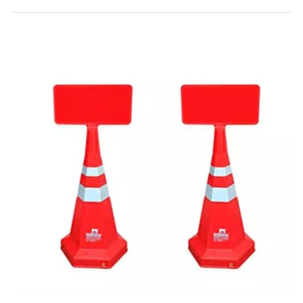 Ladwa Nilkamal Road Traffic Safety Cone with Sign Plate - Pack of 2 Pcs