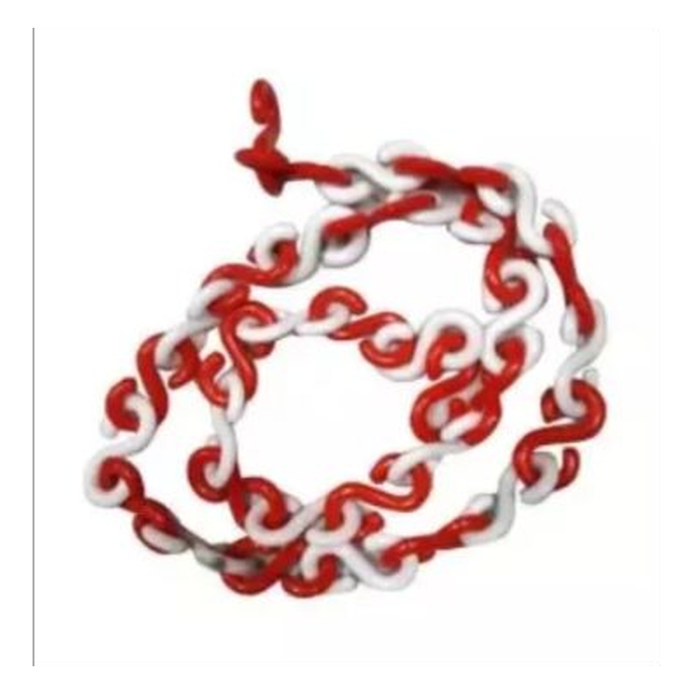 Bellestone Red & White S Type Hook Plastic Barricading chain - Pack of 10 Mtr