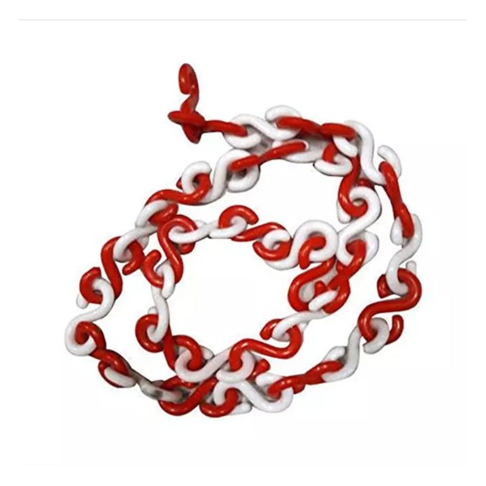 Japsin Instrumentation "S" Hook Plastic Barrier Safety Cone Chain (Red & White, 10m)