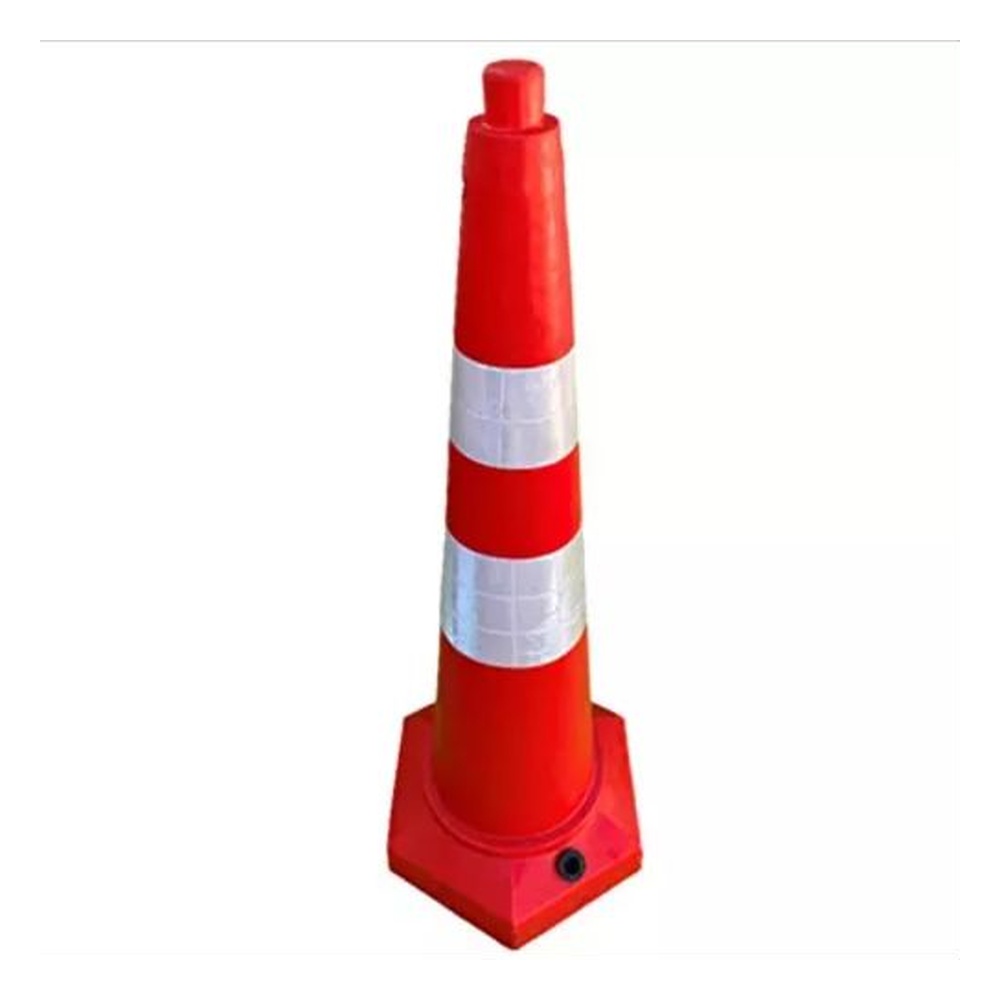 Ladwa 1000 mm Impact Resistant Road Traffic Safety Ballast Cones With Reflective Strips Collar (Pack Of 1 Pcs)