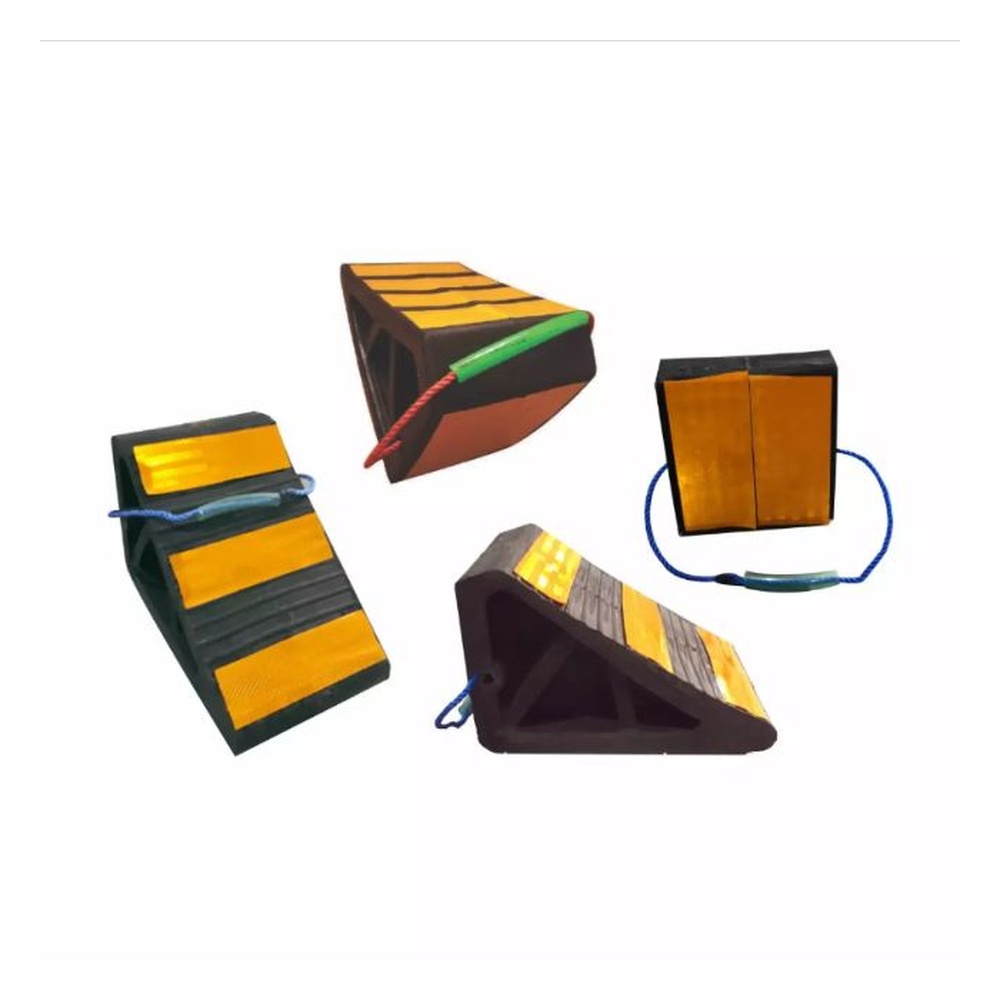 Signxpress India SI-RWC-026 Rubber Wheel Chock for LMV (Black & Yellow)