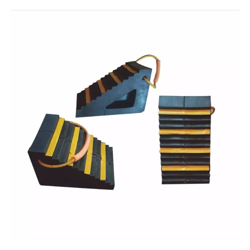 Signxpress India SI-RWC-025 Rubber Wheel Chock for LMV (Black & Yellow)