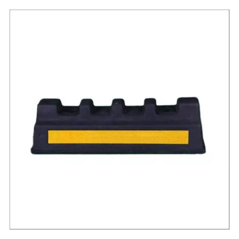 DOSSVICK Rubber Car Wheel Parking Stopper SET OF 2 Yellow/Black 16kg