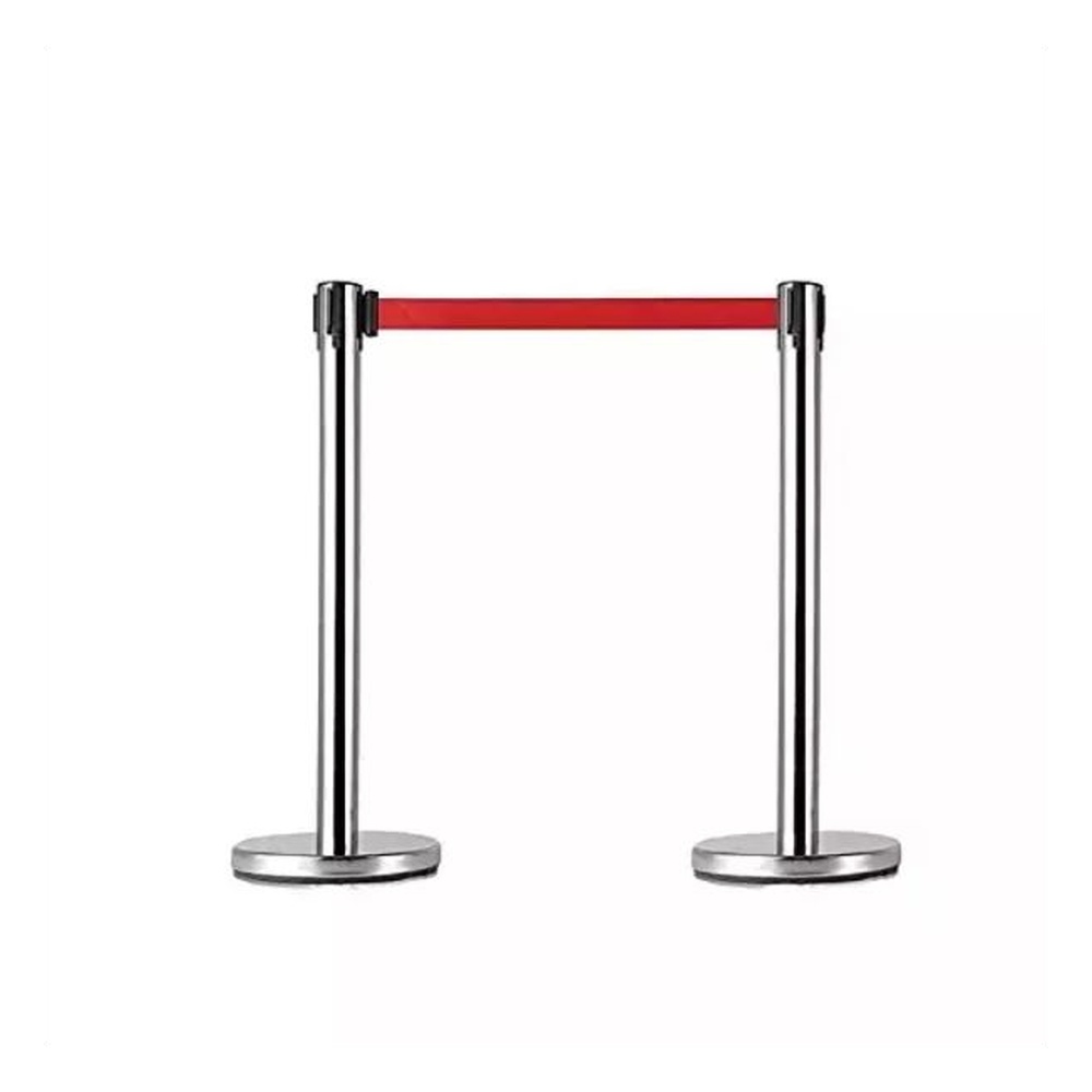 DOSSVICK QUE-RED-2 4m Stainless Steel Stanchion Queue Manager Set of 2 Pcs 8 Kg