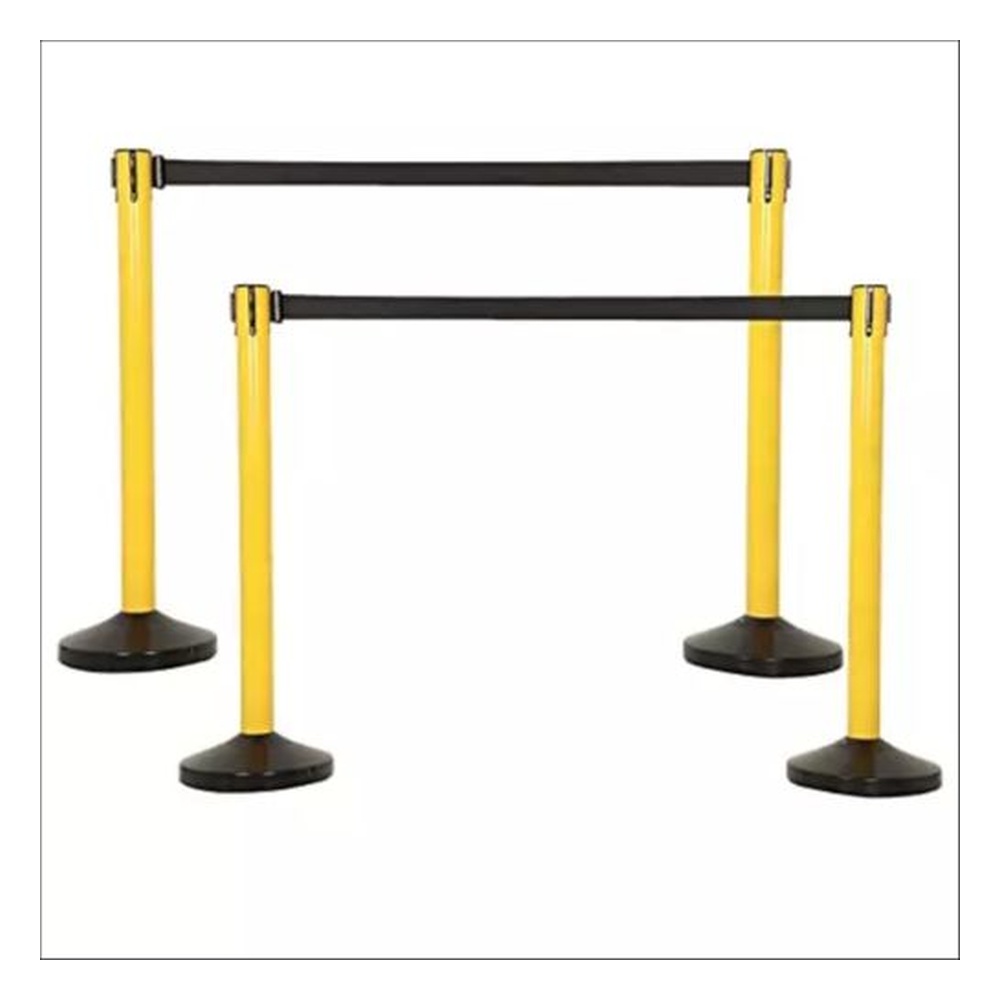 Ladwa Q Manager Barriers for Social Distancing Metal Yellow, LSI - QMY - P4-dr (Set of 4)