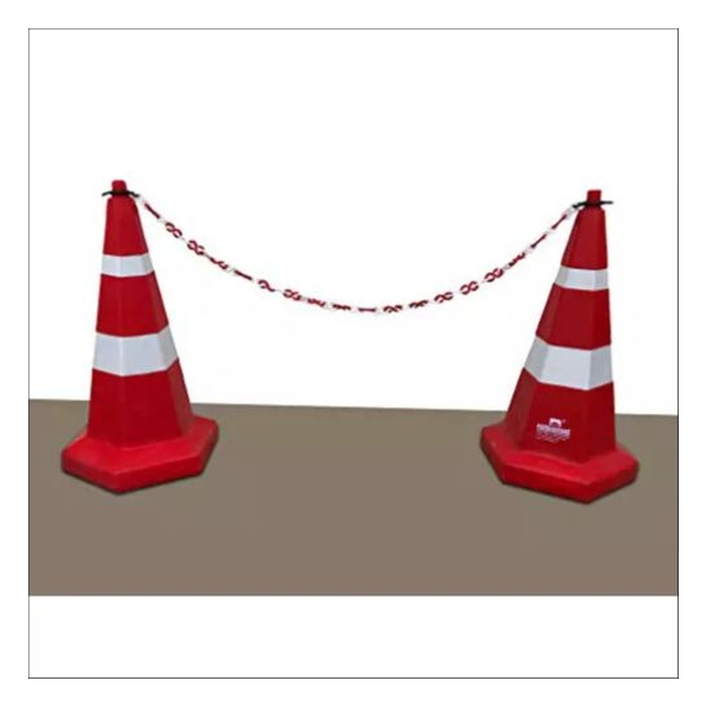 Ladwa Traffic Safety Cone with Night Reflective Strips Red, LNC- 750 - Pack of 2 (Pack of 2)