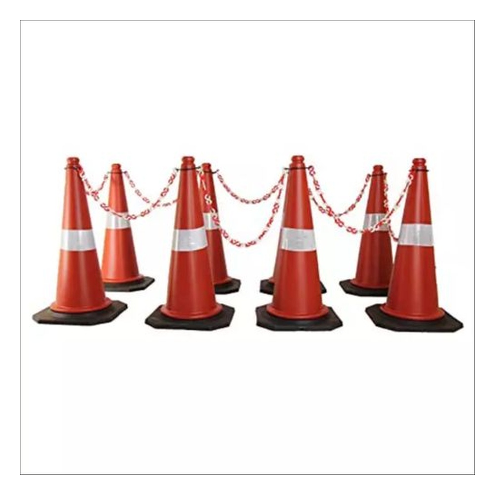 Ladwa Traffic Safety Cone with Night Reflective Strips Red, LDW-TRAFFICCONE-PK25 (Set of 25)
