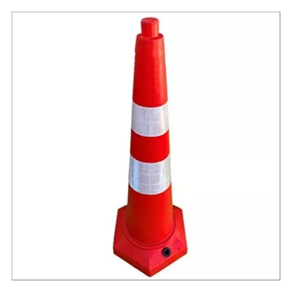 Ladwa Traffic Safety Cones with Reflective Strips for Road Safety Plastic Red, LSI - BC - 1000mm