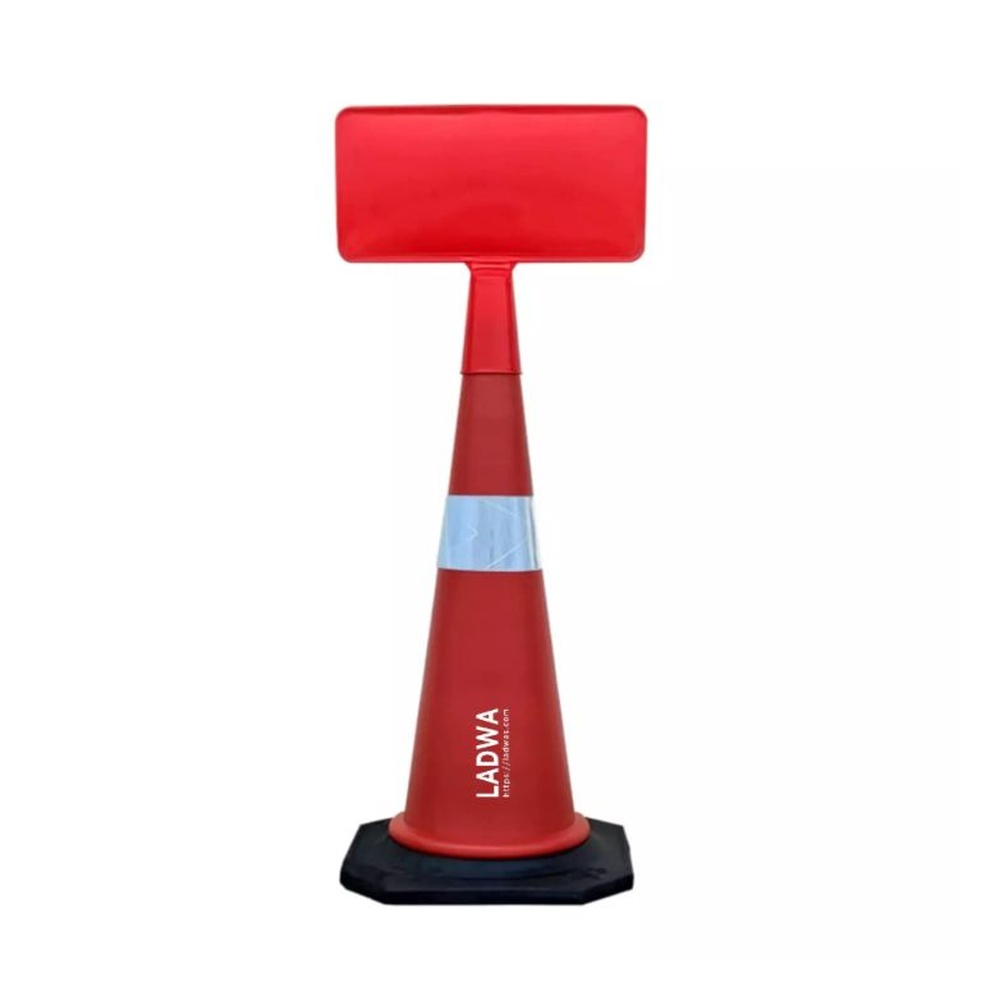 Ladwa Traffic Safety Cone with Reflective Strips for Road Safety Plastic Red, LSI - NSP