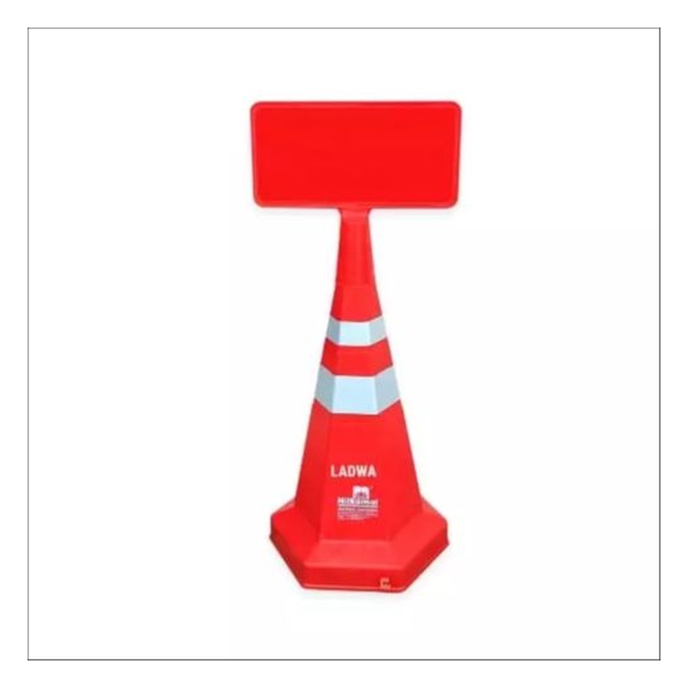 Ladwa 750 mm Traffic Safety Cone with Reflective Strips for Road Safety Plastic Red, LSI - NLSN