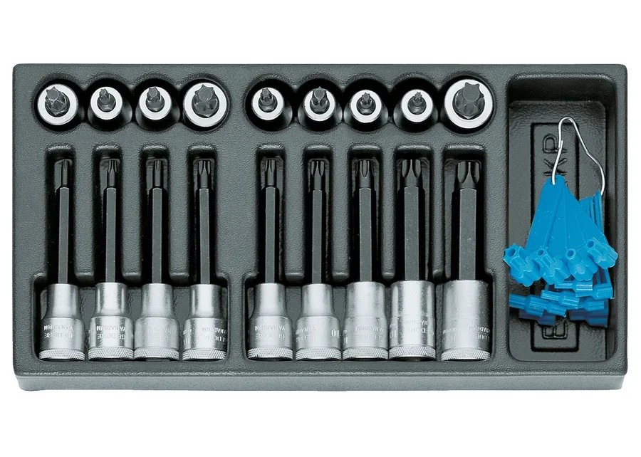 GEDORE 1500 ES-ITX 19 LKP Set screwdriver inserts 1/2" in 1/3 ES module