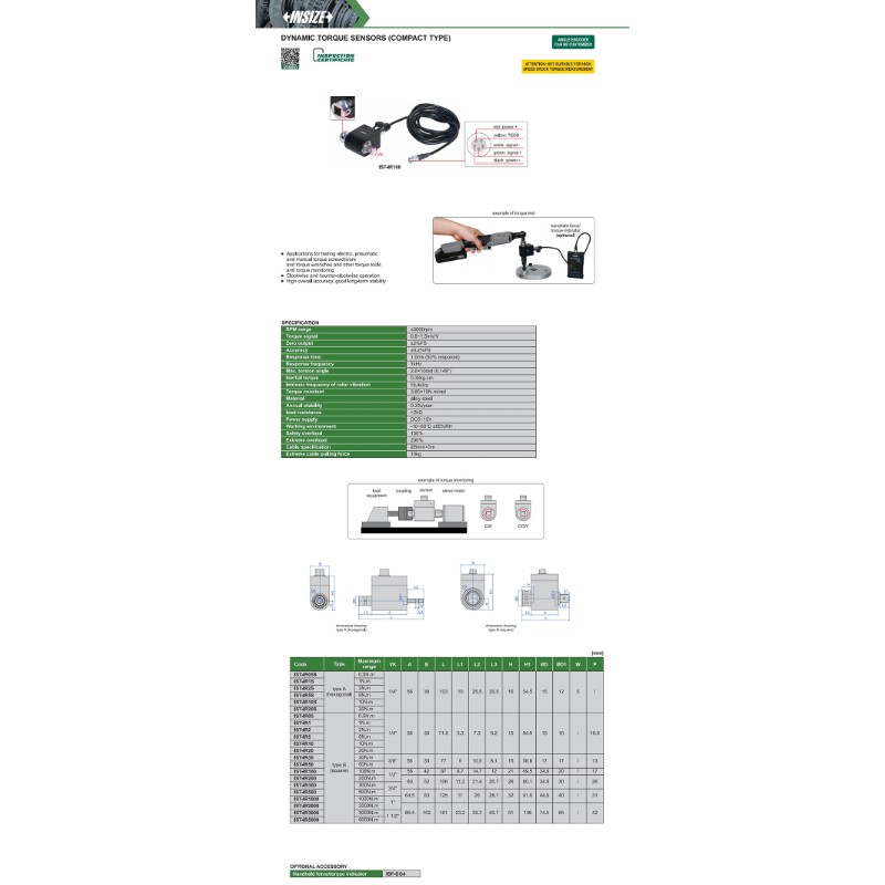 INSIZE IST-IR3000 Compact Dynamic Torque Sensor 3000 N·m - photo 3