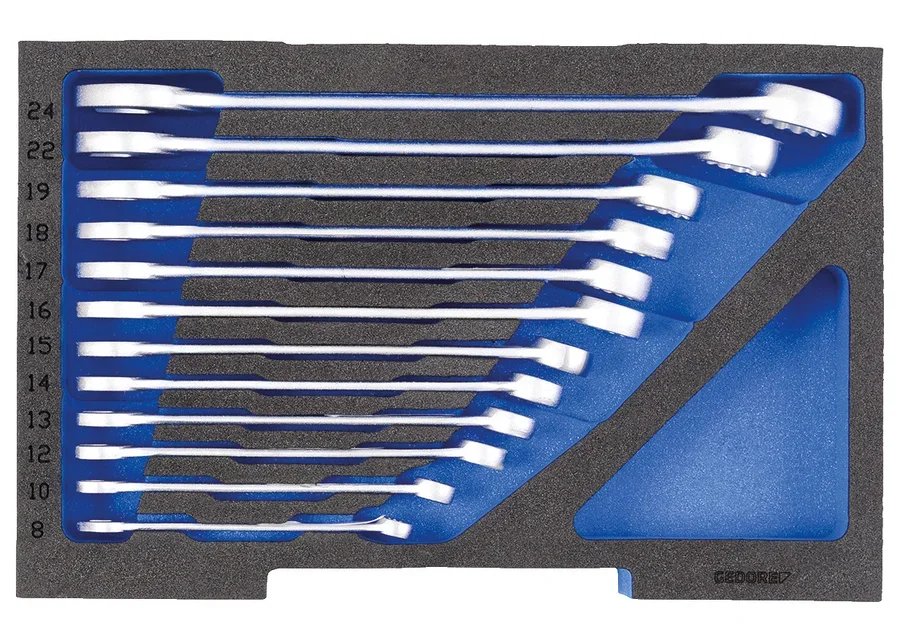GEDORE 1100 CT1-7 Combination spanner set in 1/2 L-BOXX 136 module, 12 pieces