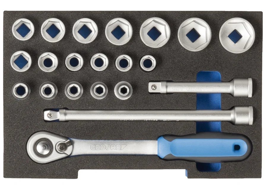GEDORE 1100 CT1-19 Socket set 1/2" in 1/2 L-BOXX® 136 Module, 21-pieces