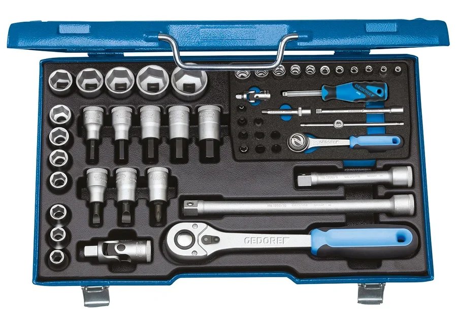 GEDORE 19 V20U-10 Socket set 1/4"+1/2" 50 pieces