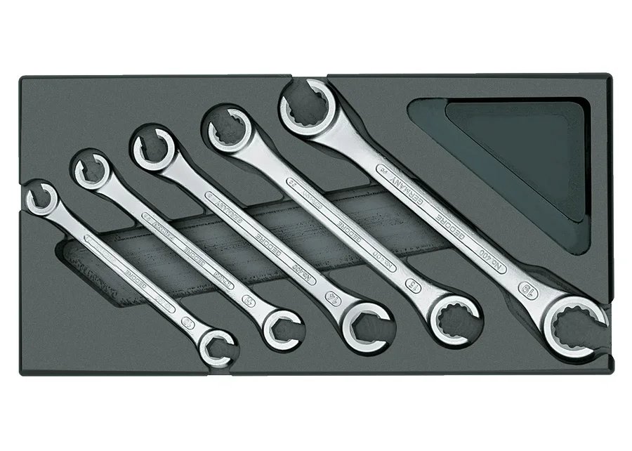 GEDORE 1500 ES-400 Double ended ring spanner set, open in 1/3 ES module