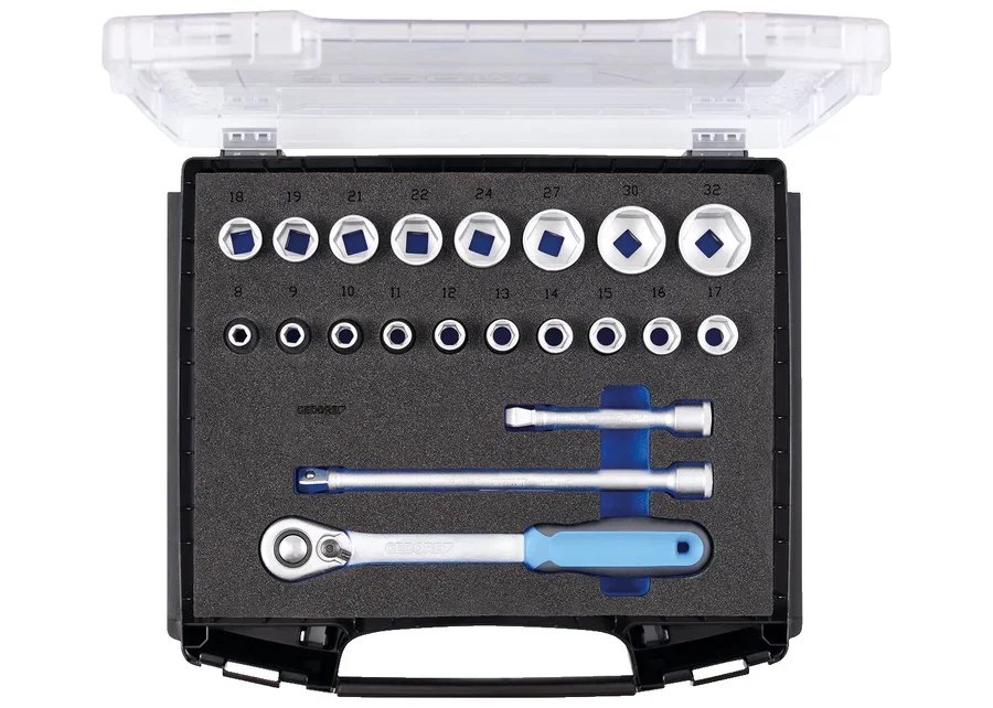 GEDORE 1101-19 Socket set 1/2" in i-BOXX® 72, 21-pieces