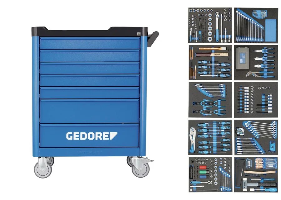 GEDORE WSL-L-TS-308 tool trolley workster with 308-piece tool assortment