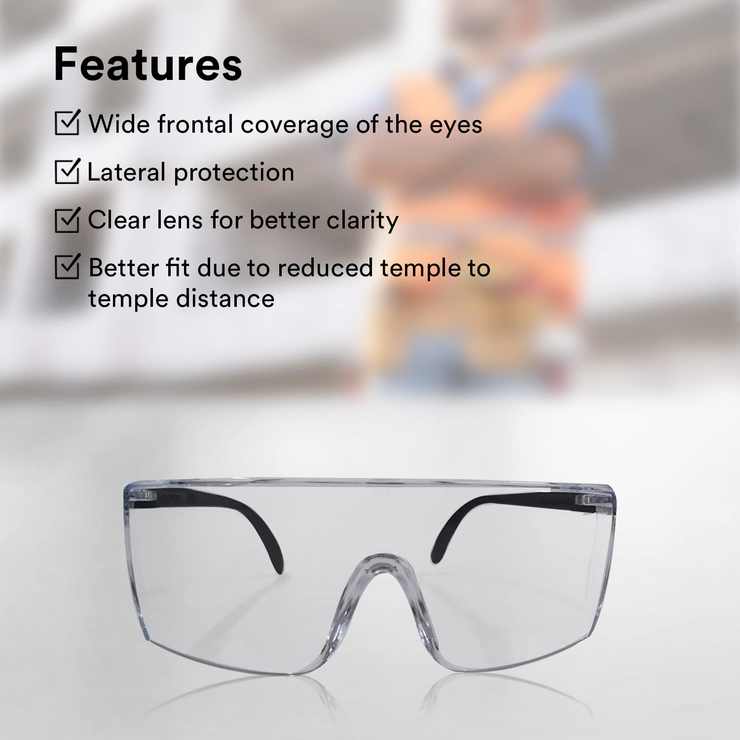 3M 1709IN Safety Goggles, Clear Polycarbonate Hard Coat Lens