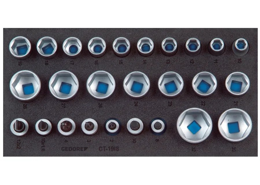 GEDORE 1500 CT1-19 IS Socket set 1/2" in 1/3 CT module